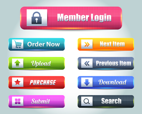 Vector buttons picture web design material 12