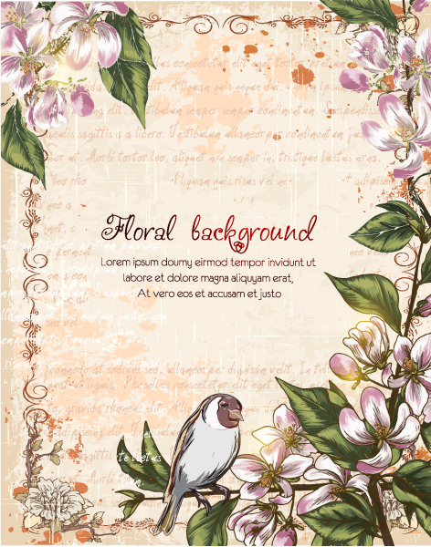 Vintage Spring floral background 35