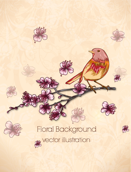 Vintage Spring floral background 36