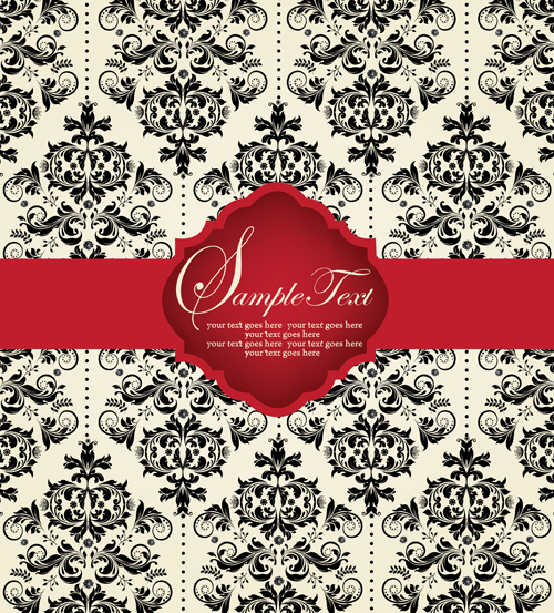 Vintage backgrounds with luxurious Floral vector 02