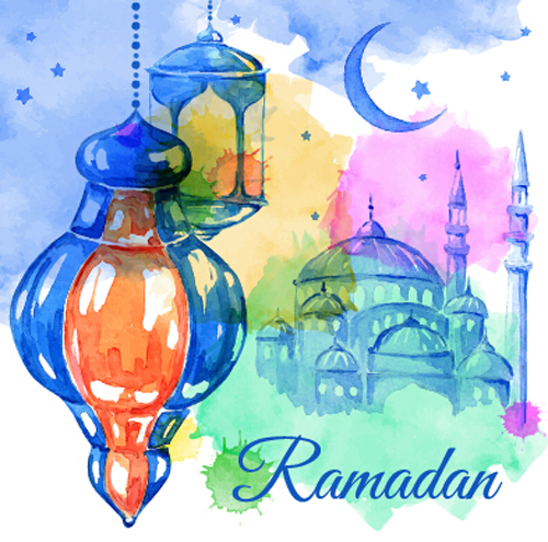 watercolor ramadan kareem drawing 