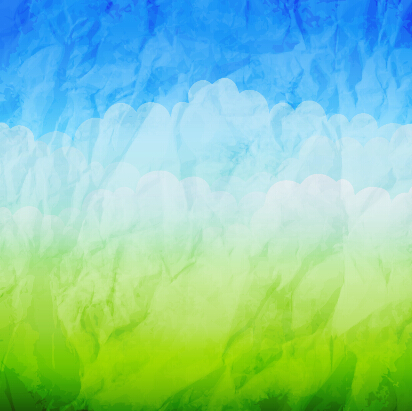 Watercolor with crumpled paper vector background