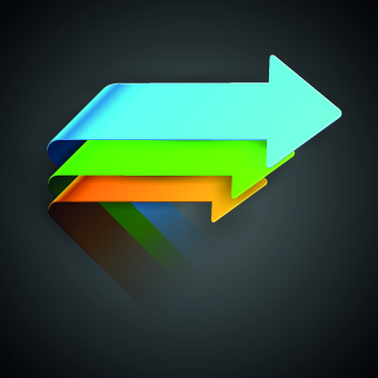 Creative Curled arrows design vector 01