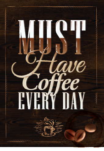 Creative coffee elements with wooden background vector 01