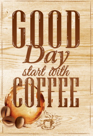Creative coffee elements with wooden background vector 02