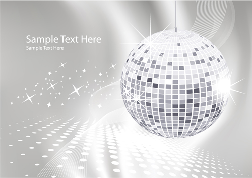 Set of Disco Ball theme background vector 01