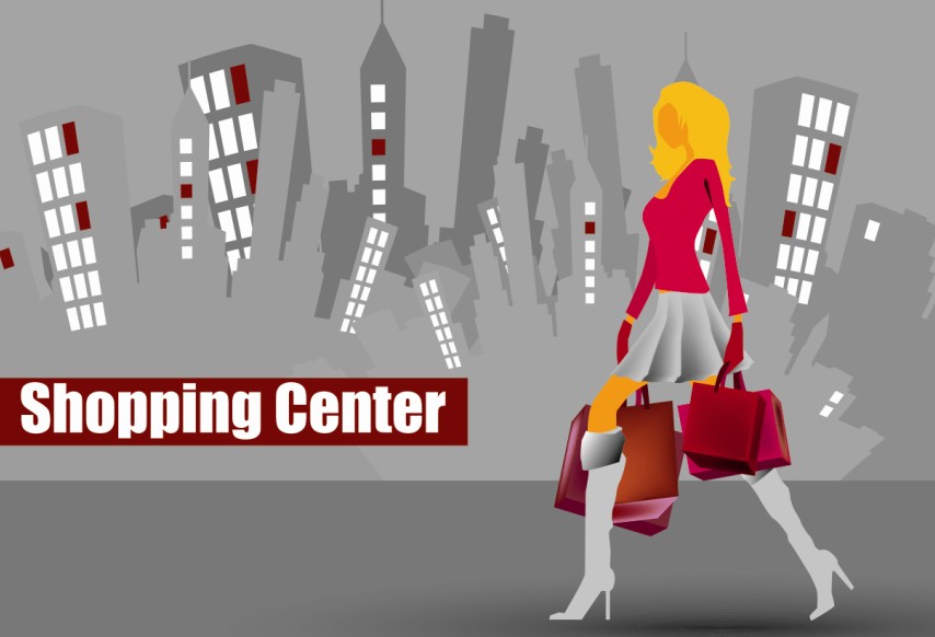 Shopping girl website design elements vector 01