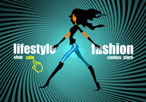 Shopping girl website design elements vector 04