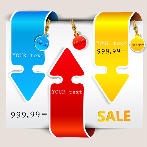 Different sale label stickers vector 03