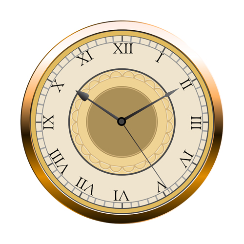 vintage wall clock vector material