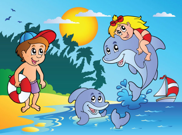Set Cartoon Illustration vector 01