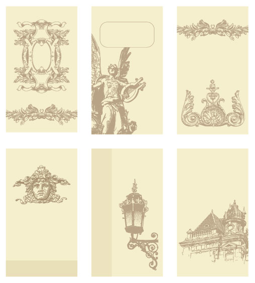 vintage cards Borders vector 02
