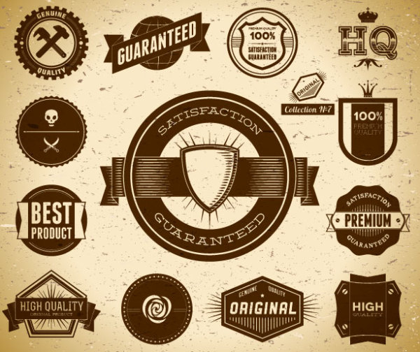 free vector vintage Label Set 01