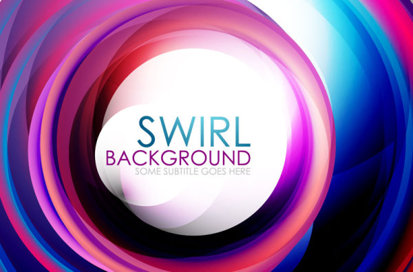 Set of Colorful swirl abstract vector background 04