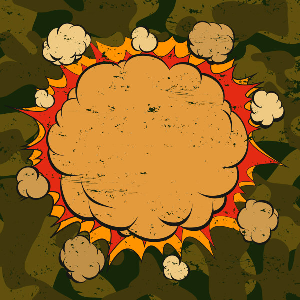 Cartoon explosion frames vector set 10