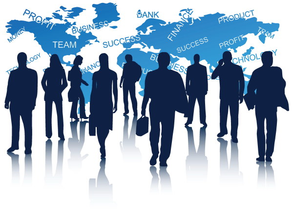 Different Business people silhouettes vector