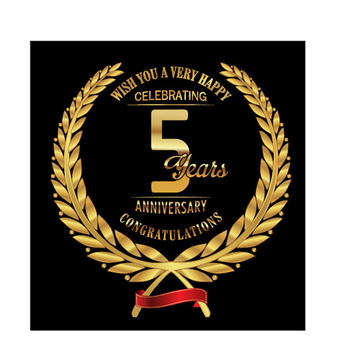 Anniversary celebration golden laurel wreath labels vector 01