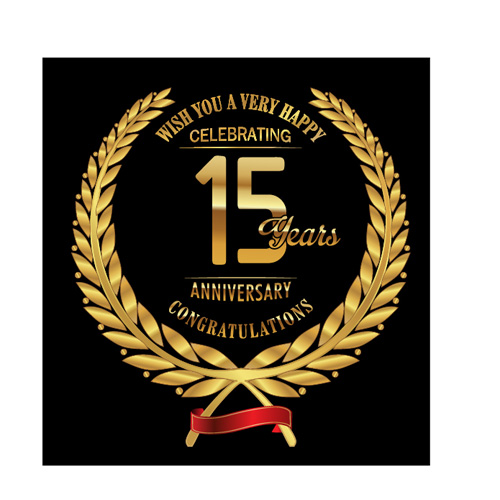 Anniversary celebration golden laurel wreath labels vector 02
