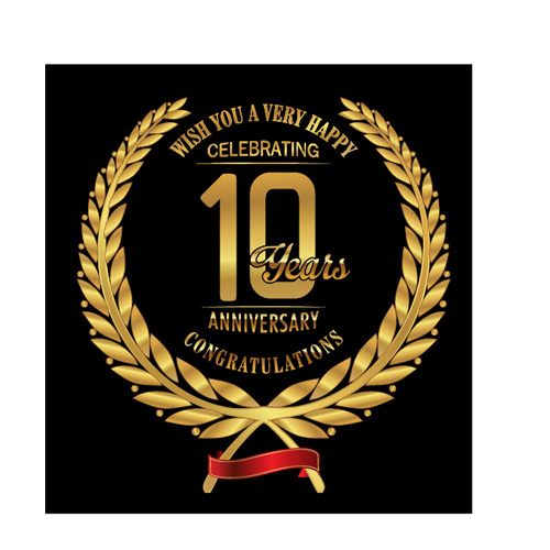 Anniversary celebration golden laurel wreath labels vector 04