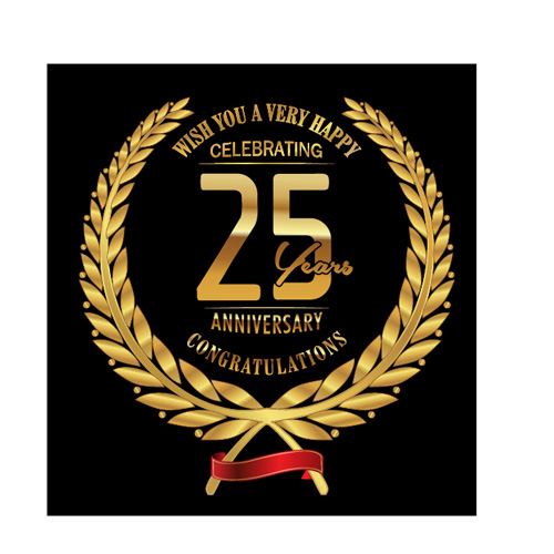Anniversary celebration golden laurel wreath labels vector 05