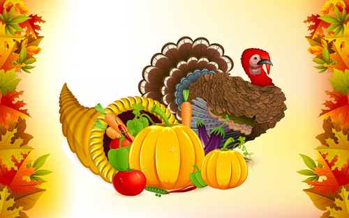 Autumn harvest elements vector background set 03
