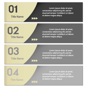 Numbers Banners design vector set 02