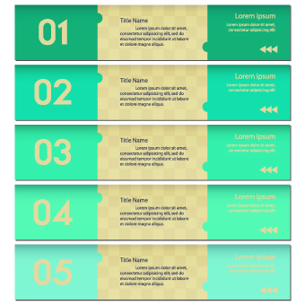 Numbers Banners design vector set 03
