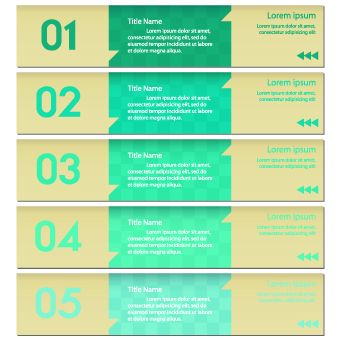 Numbers Banners design vector set 04