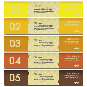 Numbers Banners design vector set 05