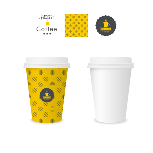 Best coffee paper cup template vector material 04