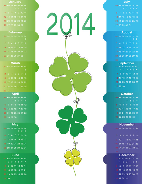 Calendar 2014 vector huge collection 62