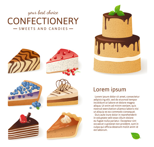 Chocolate cake background vector graphics