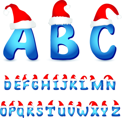 vector illustration christmas alphabet 