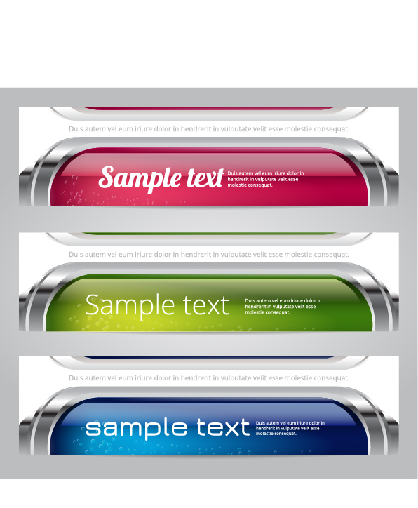 Colored metal banners vectors 01