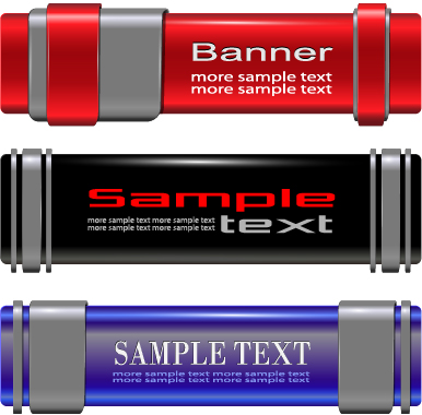 Colored metal banners vectors 02