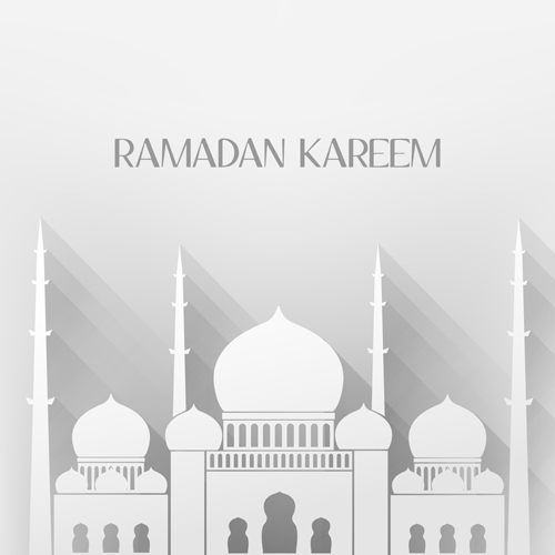 Creative Islamic mosque vector background material 04