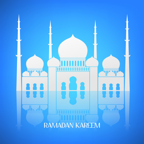 mosque vector background material 05 Creative Islamic mosque vector background material 05