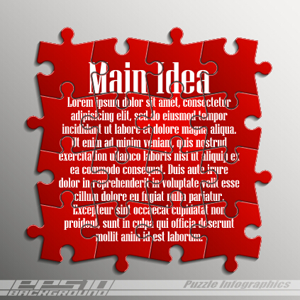 uzzle infographic template vector 02 Creative puzzle infographic template vector 02