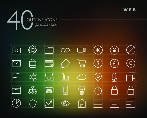 web outline icons creative 