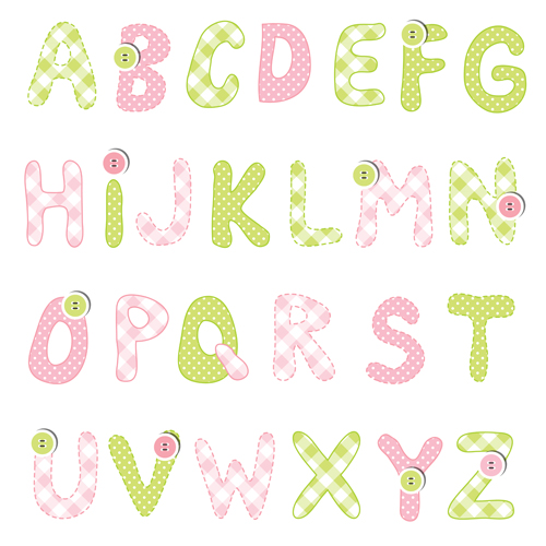cute button alphabet 