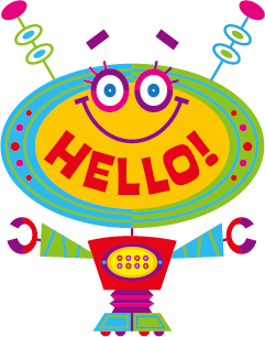 Cute cartoon robot colored vector set 14