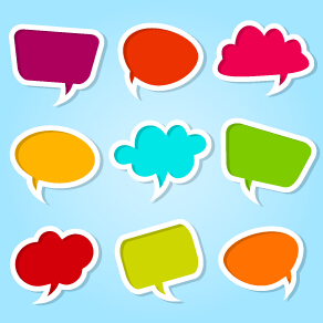 Different colored speech bubbles vector