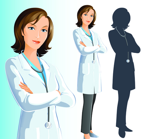 Doctor design elements vector 01