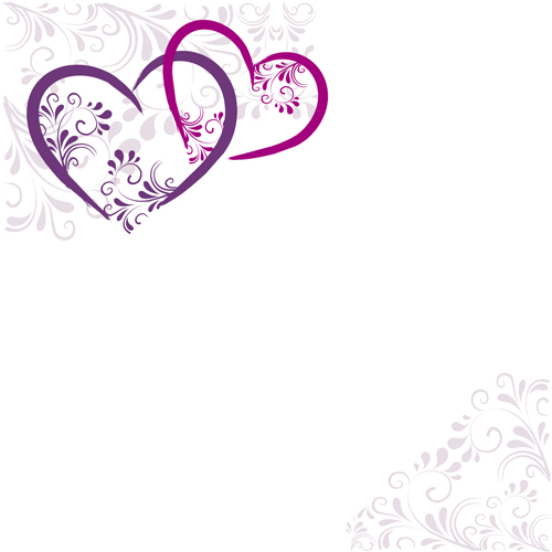 art with floral background vector 04 Elegant heart with floral background vector 04