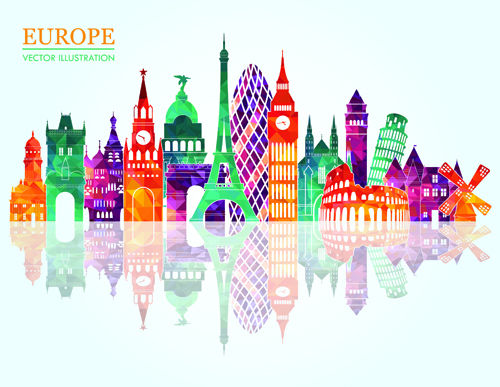Europe colored building 