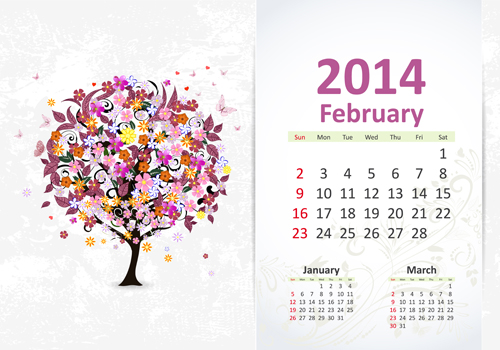 february calendar 2014 
