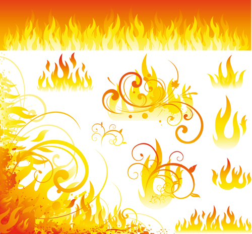 Creative Fire elements vector 03