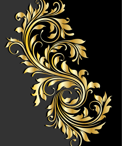 ornaments golden glossy background 