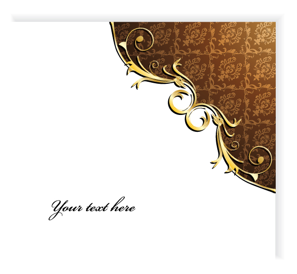 Glossy golden floral ornaments vector background 14