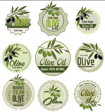 olive oil olive Green style badges 